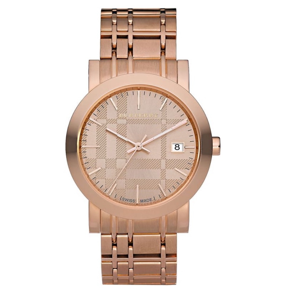 Burberry, BU1864 rose gold check bracelet watch